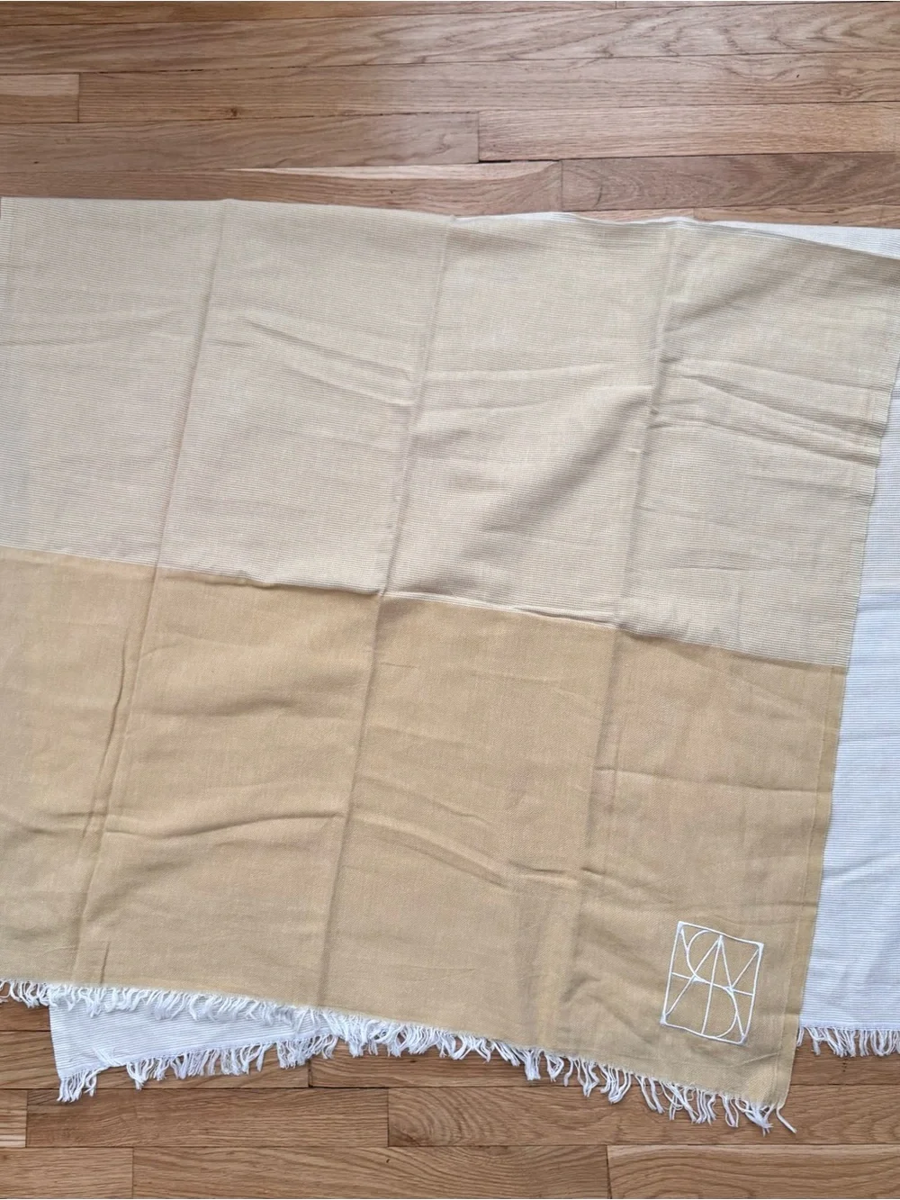 Brand New Embroidered Butter Yellow Turkish Towel